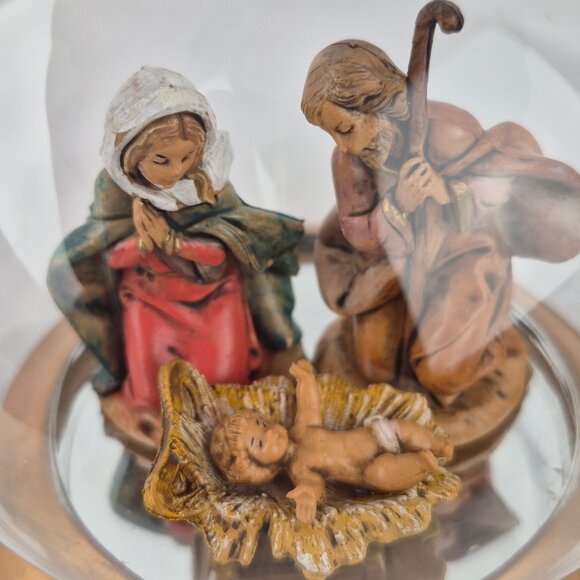 Fontanini Holy Family Blown Glass Tear Drop Christmas Ornament Vintage 90's - Picture 4 of 16